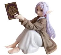 DAYIYUE Figura di Frieren Beyond The Journey's End Anime Frieren statua seduta postura vestiti per la casa libri di lettura in PVC 9 cm figure modello per decorazione scrivania e regalo da collezione