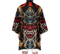 DAYKET Vestaglie Kimono Alla Moda da Uomo - Abbigliamento Tradizionale Giapponese Costume Haori Veste Taoista Camicia da Notte Accappatoio Indumenti da Notte,Black-6XL