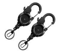 DAYLIGHE 2pcs Mosca Pesca Retractor Con 26 "Cavo di Bloccaggio Portachiavi Porta Badge Per Pescatori Strumento Antiruggine Gear Organizzatori