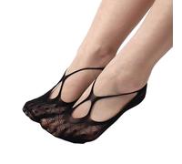 DAYLIGHE Calzini da donna non spettacolari in nylon a taglio basso fodera alla caviglia estivi corti nascosti invisibile No Show Low Cut Liner invisibile nascosto, Numero nero 6, Taglia unica