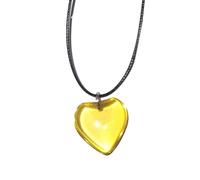 DAYLIGHE Collana con ciondolo a forma di cuore semplice, stile europeo e romanzo, collana regolabile con corda nera