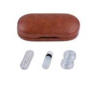 DAYLIGHE Contatti Lenes Box Set PU Componente Lens Box con Contatti Multifunzione Specchiato Custodia per Lenti Occhi Holder Donne Ragazze, Marrone