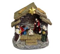 DAYLIGHE Presepe Set Resine Figurine di Natale Scena Mangiatoia Statue in miniatura per la casa Decorazioni per le vacanze Ornamenti Resine dipinte a mano Presepe Set