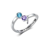 DAYLINLOVE Anello a punto e virgola in argento Sterling 925 Zircone regolabile La mia storia non è ancora finita Gioielli ispiratori per donne amici, Argento sterling