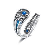 DAYLINLOVE Anello cucchiaio gufo in argento sterling 925 regolabile, regalo per donne, madri, moglie