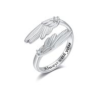 DAYLINLOVE Anello in argento sterling S925 regolabile ali avvolgere pollici aperti anelli per donne mamma donna, Nessuna pietra preziosa