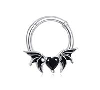 DAYLINLOVE Anello per setto a pipipistrello, in argento sterling 925, con ali di pipistrello, 16 g, per setto nasale, cartilagine gotico, daith, gioielli per donne e ragazze