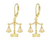 DAYLINLOVE Avvocato Leverback Orecchini S925 in argento Sterling con scala di giustizia, orecchini gavel giudice RBG Juror avvocato gioielli regali per le donne, Argento sterling, Nessuna pietra