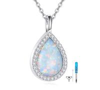 DAYLINLOVE Catena opalino lacrimale per ceneri S925, in argento Sterling