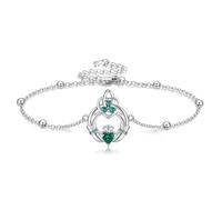 DAYLINLOVE Claddagh Bracciale in argento Sterling 925 Trinity Celtic Nodo Bracciale Eternity Love Celtic Shamrock Bracciali Irlandesi Gioielli Regali per donne Mom Wife, Große, Argento sterling,