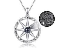 DAYLINLOVE Collana bussola Argento Sterling 925 Collana Pendente You Are My Compass Bussola Gioielli Regali per Donne Ragazze