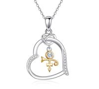 DAYLINLOVE Collana con simbolo del principe in argento Sterling 925, mostra il tuo amore con ciondolo a forma di principe simbolo gioielli regalo per donne, mogli, mamme