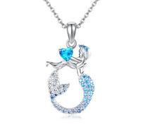 DAYLINLOVE Collana sirena Argento Sterling 925 Collana Ciondolo Sirena Mito Oceano Animali Gioielli Regali per Donne Ragazze Amanti Delle Sirene