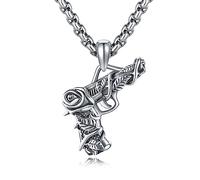 DAYLINLOVE Gun Urn Collane per cenere, in argento Sterling 925, ciondolo a forma di pistola per cenere, collana per donne e uomini, Nessuna pietra preziosa