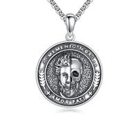 DAYLINLOVE Memento Mori - Collana in argento sterling 925, motivo: Cupido Fati Stoa con quattro virtù della natura, regalo di Natale per uomini, donne e ragazze