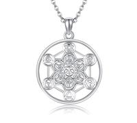 DAYLINLOVE Metatron - Collana con ciondolo a forma di cubo, in argento Sterling 925, con geometria, per donne, uomini, regali di Natale