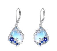 DAYLINLOVE Non dimenticarmi orecchini in argento sterling 925 pietra di luna orecchini fiori orecchini Non dimenticarmi regali di gioielli per le donne amici