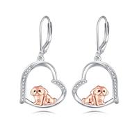 DAYLINLOVE Orecchini a forma di cuore, in argento Sterling 925, per donne, ragazze, amici, regalo di compleanno, Sterling Silber, Argento sterling, Nessuna pietra preziosa