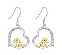 DAYLINLOVE Orecchini a forma di cuore, in argento Sterling 925, per donne, ragazze, amici, regalo di compleanno, Sterling Silber, Argento sterling, Nessuna pietra preziosa
