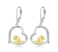 DAYLINLOVE Orecchini a forma di cuore, in argento Sterling 925, per donne, ragazze, amici, regalo di compleanno, Sterling Silber, Argento sterling, Nessuna pietra preziosa