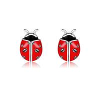 DAYLINLOVE Orecchini coccinella Argento Sterling 925 Orecchini Bottone Coccinella Gioielli Insetti Animali Regali per Donne Ragazze Amanti Delle Coccinelle