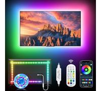 Daymeet Retroilluminazione a LED, luci RGB di sincronizzazione musicale da 9,8 m per TV da 32 a 60 pollici dietro, colore arcobaleno con telecomando APP Control USB striscia luci per la stanza