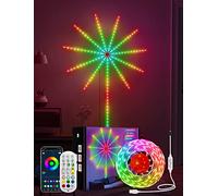 Daymeet RGBIC - Luci a LED con effetto fuochi d'artificio, per camera da letto, con controllo remoto tramite app, cambia colore, per la musica e la sincronizzazione, per camera da letto, Natale, feste