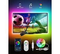 Daymeet Striscia LED per TV, 5 m, retroilluminazione LED per TV da 55 a 85 pollici, striscia LED RGBIC cambia colore USB Music Sync controllabile tramite App Illuminazione TV LED