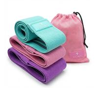 DAYMO Fasce Elastiche Glutei Set da 3 - Elastici in Tessuto da 70 cm per Yoga, Ginnastica e Allenamento con Sacca