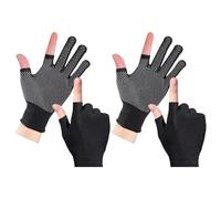 DAYnagh 2Pair Outdoor Sports Due/Mezza Finger Guanti Protezione Solare Guanti Ciclismo Traspirante Antiscivolo Pesca Biciclette Estati Sottile Protezione Solare