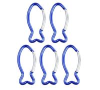 DAYnagh 5 pezzi a forma di pesce fibbia arrampicata metallo bloccaggio molla moschettone clip per campeggio, pesca, escursionismo, viaggi