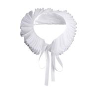 DAYnagh Collana da donna vittoriana rinascimentale in tulle con volant finto collo ruff coloniale tessitura collana per Halloween e carnevale