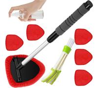 DAYnagh Detergente per Vetri Automobilistico Retrattile con Testina Rotante per Un'efficiente Manutenzione dei Finestrini del Veicolo Detergente per Parabrezza con Manico Allungabile