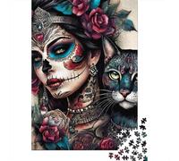DayOfTheDeadArt Puzzle Da 1000 Pezzi Puzzle Adulti Immagine Dipinta Regalo Per Amore E Amico 70x50cm/1000pcs