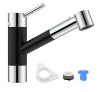 DAYONE Rubinetto da Cucina Nero, Rubinetto per Cucina con Doccetta Estraibile a 2 Modalità, Miscelatore Monocomando Rubinetto Lavello Cucina 360° Con Acqua Fredda e Calda