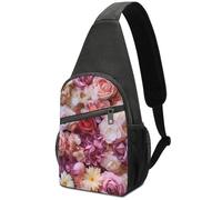 Daypack Antifurto Borsa A Tracolla Per Viaggi, Escursionismo, Campeggio Colorful Yellow Red Rose Flower Print Unisex Zaino Monospalla