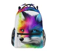Daypack Colorful Fox Head Zainetto Per Computer | zaini leggero Backpack Trekking Zaino da scuola Per Computer Outdoor Office