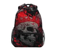 Daypack Skull Crown Black Zainetto Per Office | Zaino da scuola leggero Zaino Resistente Backpack Per Office Computer escursioni