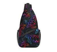 Daypack Sling Bag Psychedelic Sea Turtle Chest Shoulder Zaino Elegante tracolla a tracolla