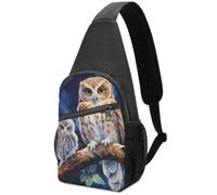 Daypack Sportivo Sling Bag Per Campeggio, Viaggi, Scuola Owl Mama And Little Print Antifurto Borsa Petto