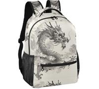 Daypack - Zaino in tessuto twill a 6 scomparti, stile moderno, per ragazzi e ragazze, Maestà del Wyrm orientale, Medium, Zaino