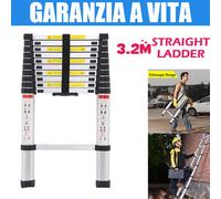 Dayplus® 3,2M Scala Telescopica Pieghevole Multiuso Allungabile Scaletta Allumin