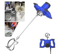 DayPlus Agitatore blu scuro con forte 2600 Watt - Miscelatore per malta a colori - Robusto cambio in metallo a 6 marce - Con grande frusta Ø 120 mm e manico ergonomico - agitatore manuale