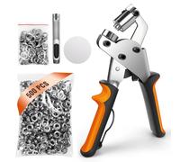 DayPlus Kit di attrezzi per passacavo Pinze per presse per occhielli da 3/8 pollici 10 mm manuali con occhielli in argento da 500 pezzi per telone, abbigliamento