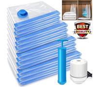 DayPlus Sacchetti sottovuoto Organizzatore per guardaroba 12 pezzi Sacchetti sigillanti Risparmia spazio per vestiti Cuscino Coperta, Manuale + Pompa ad aria elettrica