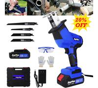 DayPlus Sega alternativa senza spazzole Sega alternativa elettrica a batteria da 21 V Sega a sciabola per legno tagliato con batteria e 4 lame per sega