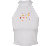 Days Beyond Donna Positive Vibes Top corto a collo alto M Bianco