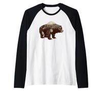 Days Gone Bear-Shaped Forest Landscape Vintage Logo Maglia con Maniche Raglan