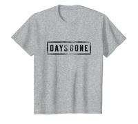 Days Gone Iconic Distressed Big Chest Logo V2 Maglietta, Bambini, Grigio Melange, 8 Anni