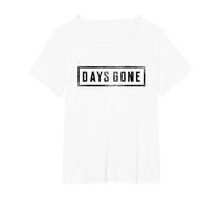 Days Gone Iconic Distressed Big Chest Logo V2 Maglietta, Donna Plus-Size, Bianco, 1X